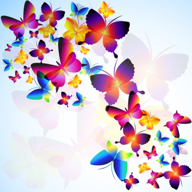 Colorful background with butterfly clipart