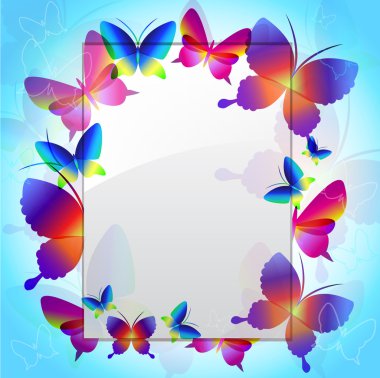 Colorful background with butterfly clipart