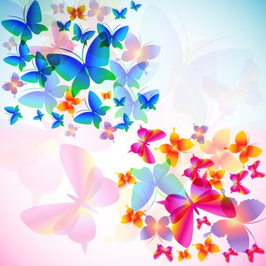 Colorful background with butterfly clipart