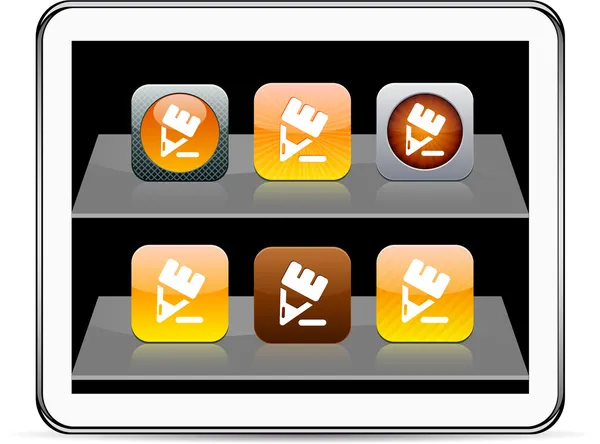 Narancs ceruzát app-ikonok. — Stock Vector