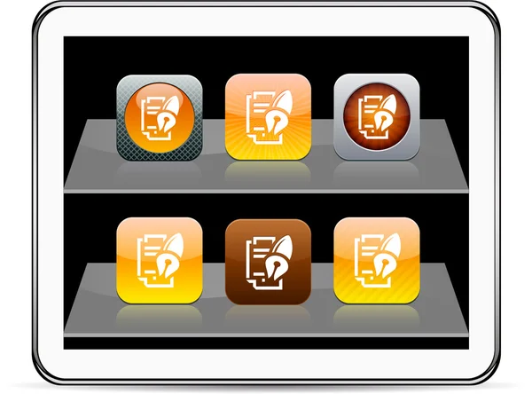 フォームとペンのオレンジ色のアプリのアイコン. — ストックベクタ