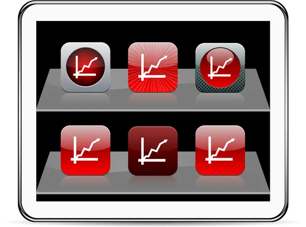 Tendance positive icônes application rouge . — Image vectorielle