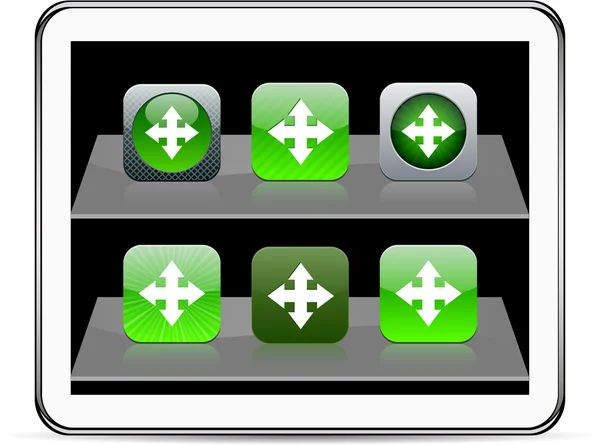 Karte grüne App-Symbole. — Stockvektor