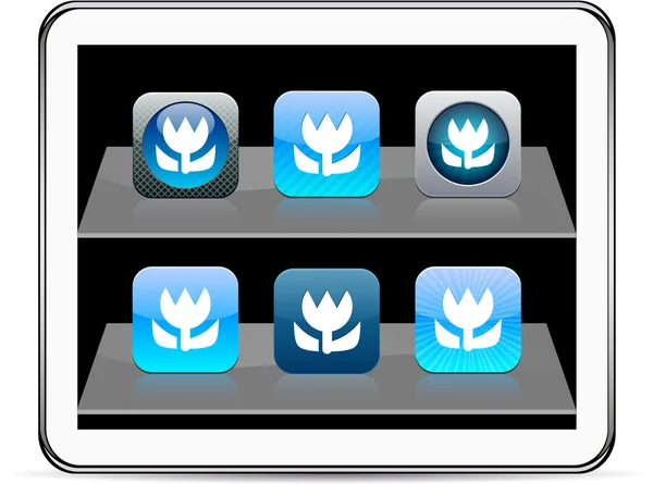 Icônes application Macro bleu . — Image vectorielle