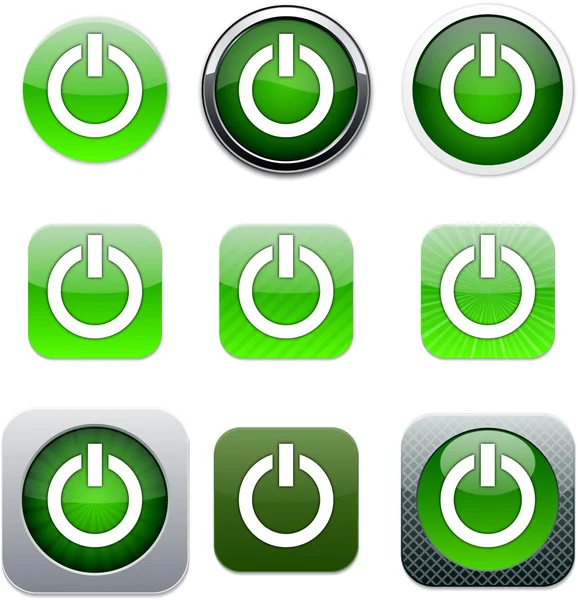 Power Green App-Symbole. — Stockvektor