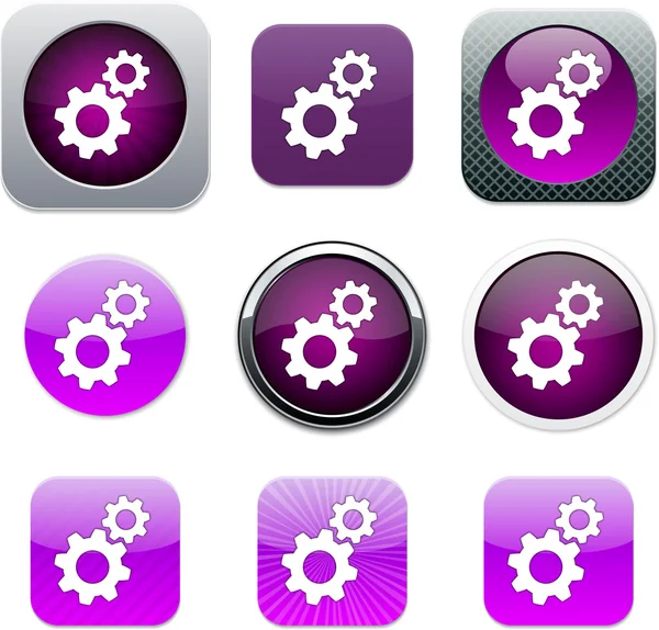 Werkzeuge lila App-Symbole. — Stockvektor