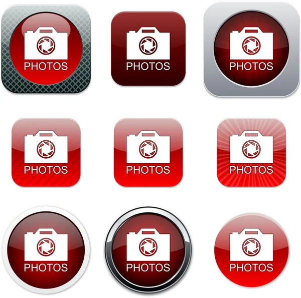 Fotók Vörös app-ikonok. — Stock Vector