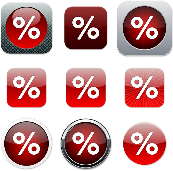 Prozent App-Symbole. — Stockvektor