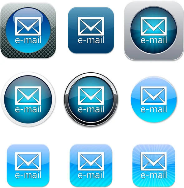 Blaue App-Symbole per E-Mail. — Stockvektor