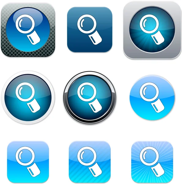 Ingrandisci icone blu app . — Vettoriale Stock