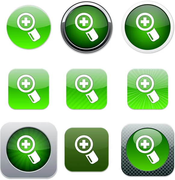 Ajouter des icônes d'application verte . — Image vectorielle