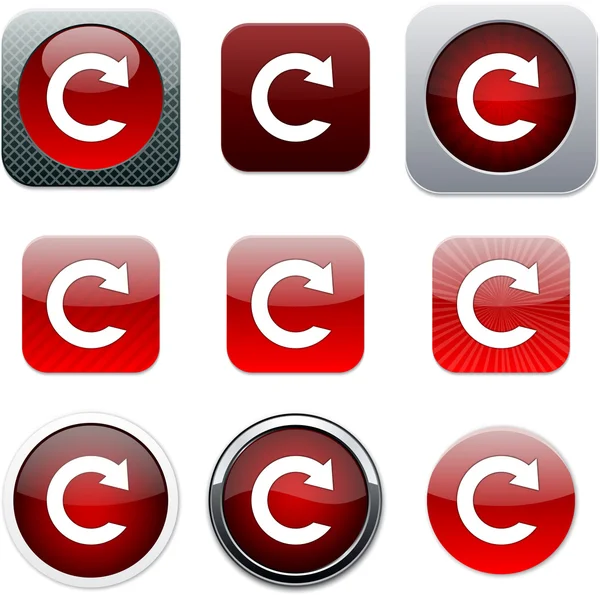 Reoad red app icons . — стоковый вектор