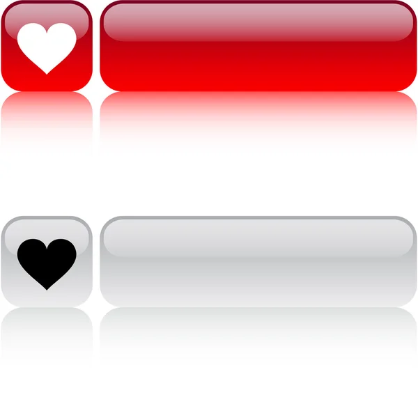Coeur bouton carré . — Image vectorielle