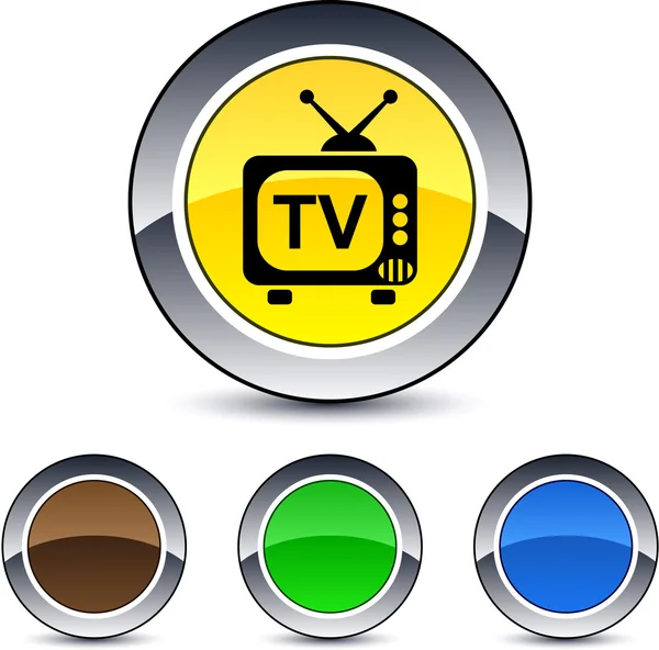 TV botón redondo . — Archivo Imágenes Vectoriales