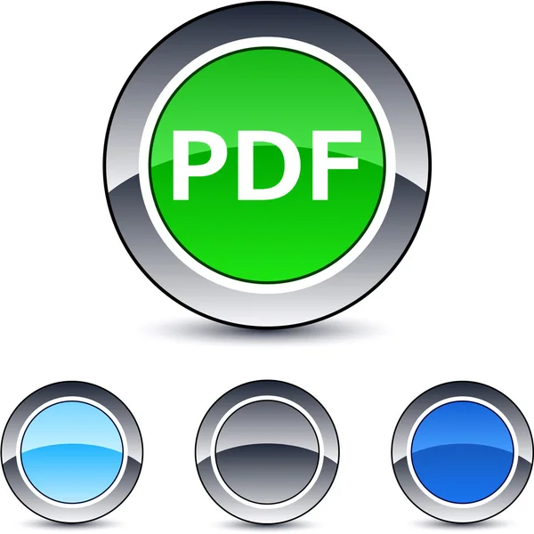 PDF yuvarlak düğmesi. — Stok Vektör