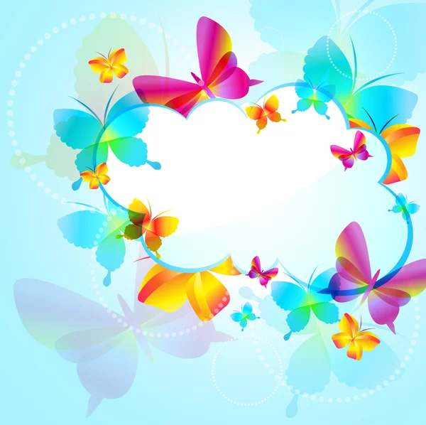 Colorful background with butterfly — Stock Vector