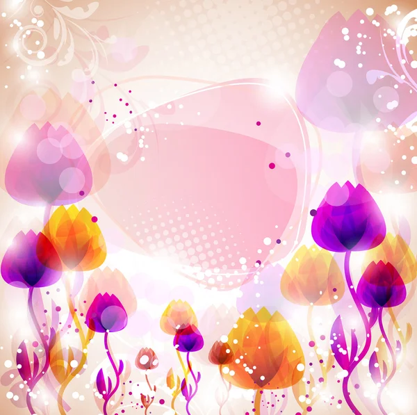 Multicolor bloem achtergrond met ruimte voor tekst — Stockvector