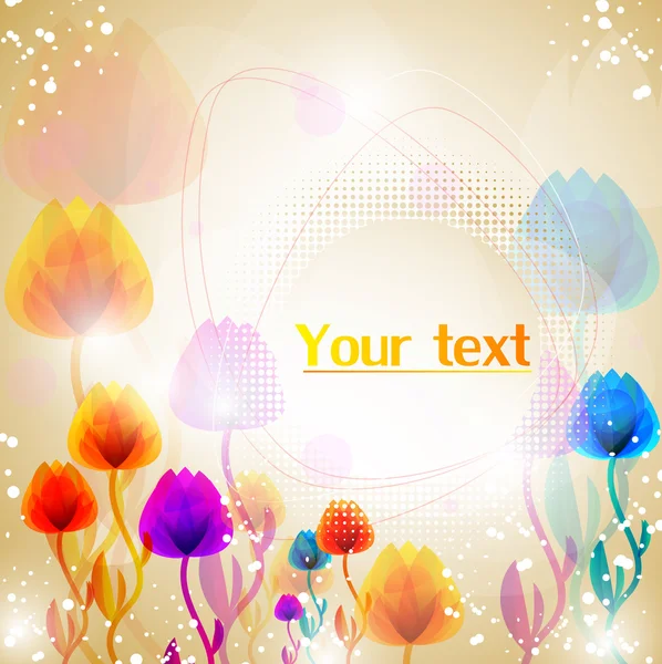 Multicolor flower background with space for text — Stock Vector