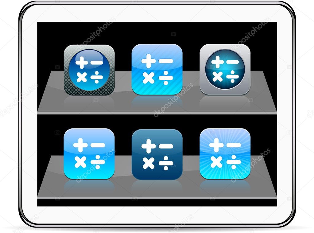 Calculate blue app icons.