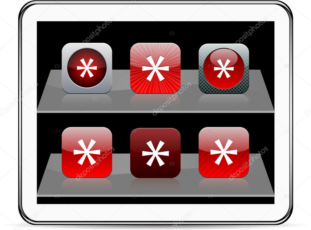 Asterisk red app icons.