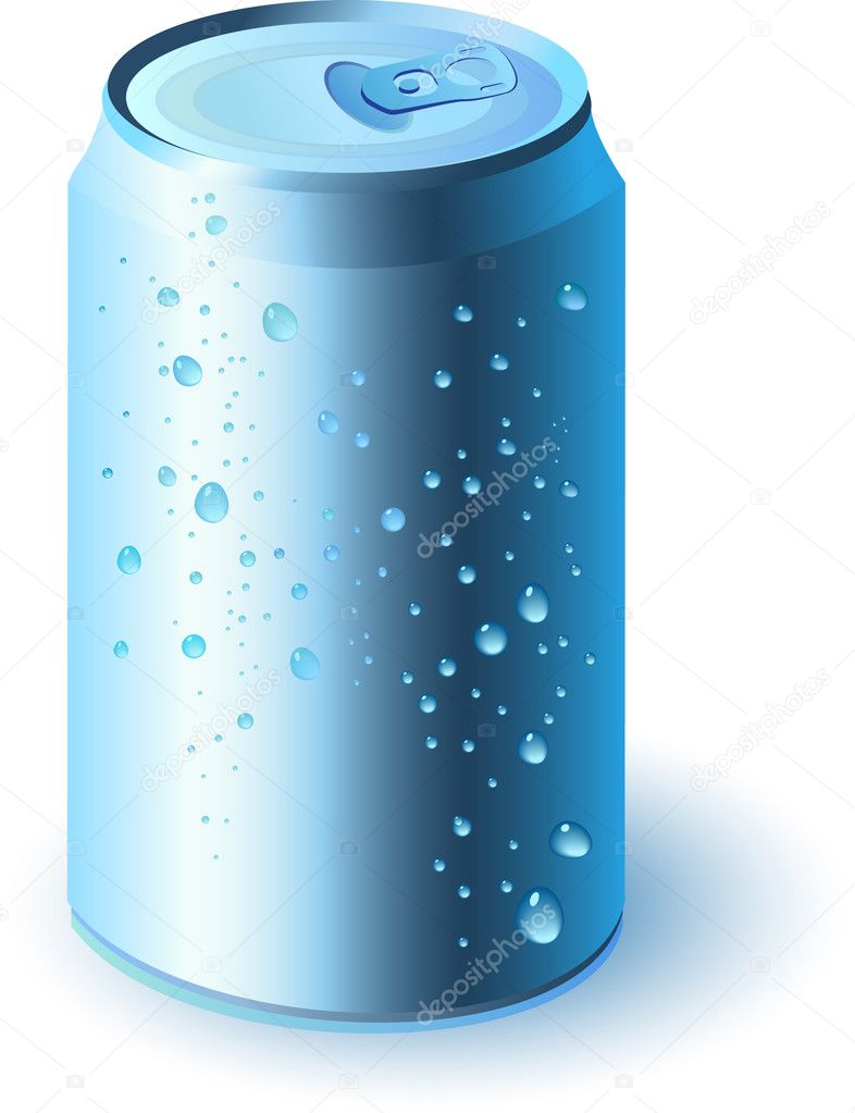 Blue drink can