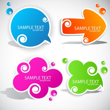 Colorful paper bubble for speech clipart