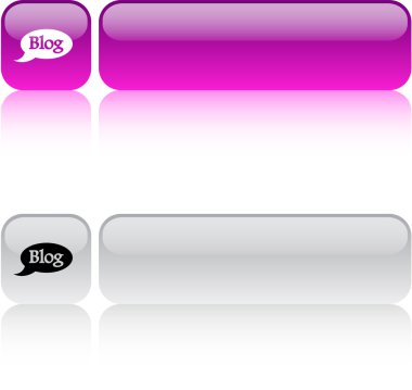 Blog square button. clipart