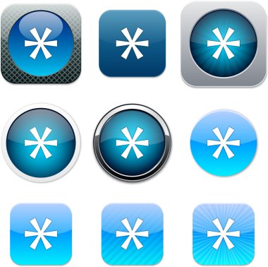 Mavi yıldız işareti app simgeleri.