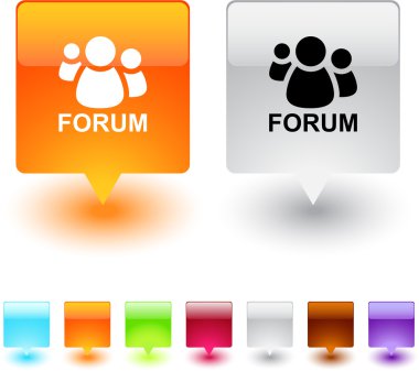 Forum square button. clipart