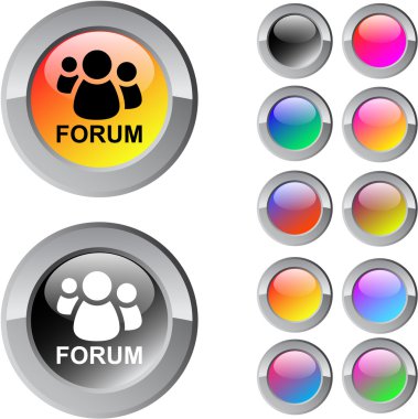 Forum çok renkli yuvarlak düğmesi.