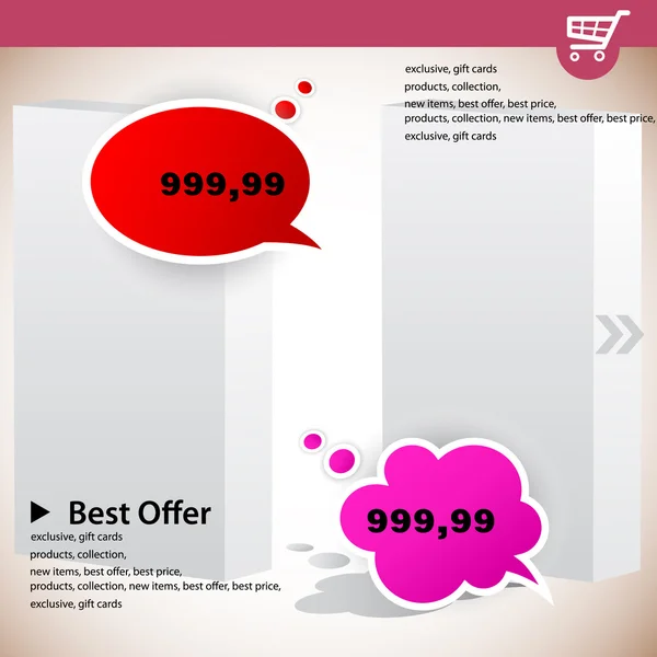 Ürün fiyatları ile Web Bannerlar — Stok Vektör