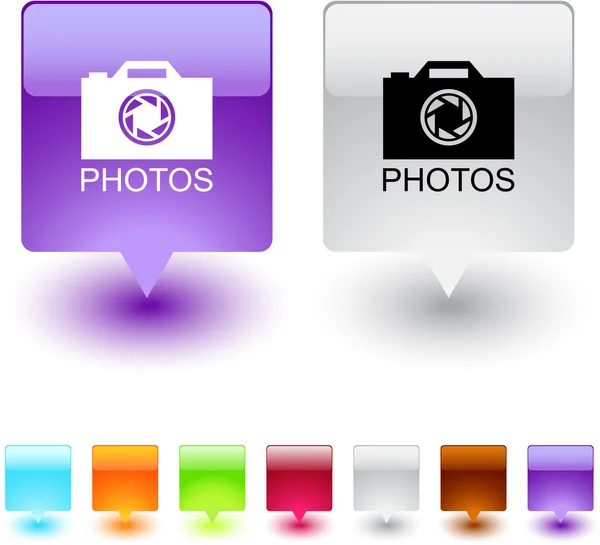 Photos square button. — Stock Vector