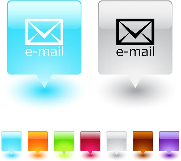 Bouton carré E-mail . — Image vectorielle