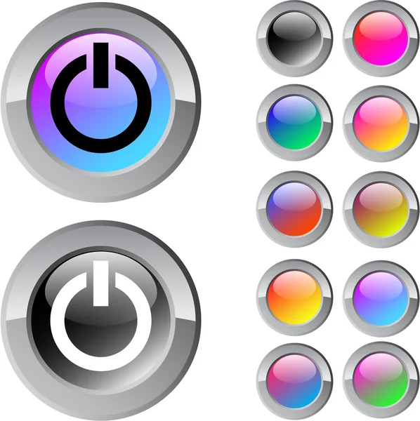 Power multicolor round button. — Stock Vector