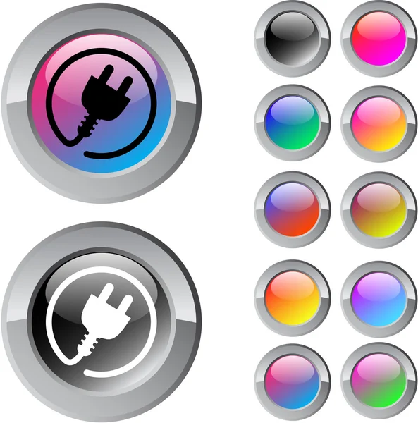 Fiche d'alimentation bouton rond multicolore . — Image vectorielle