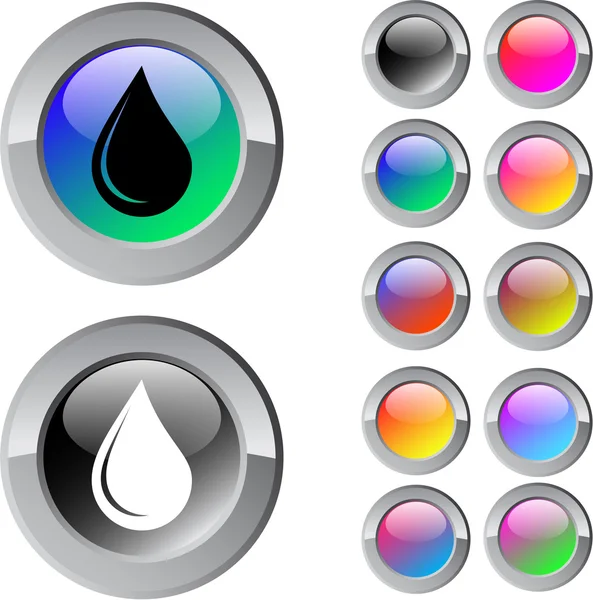 Drop multicolor round button. — Stock Vector