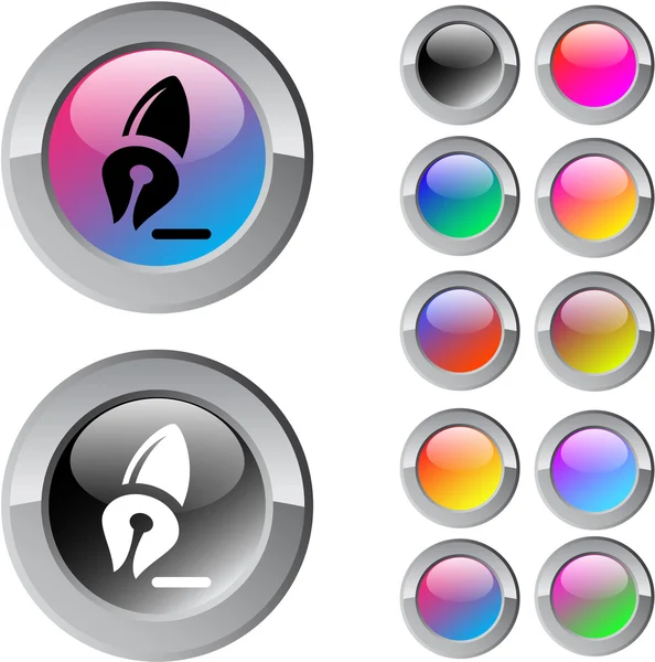 Stylo bouton rond multicolore . — Image vectorielle