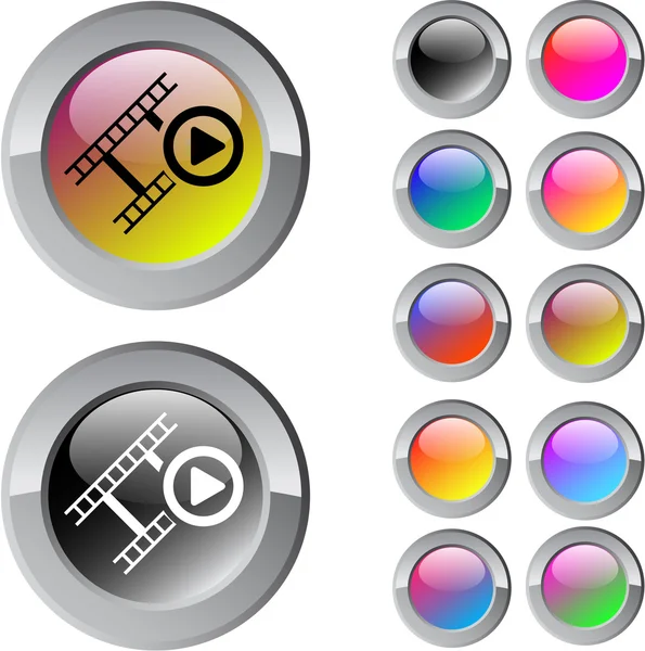 Película multicolor botón redondo . — Archivo Imágenes Vectoriales