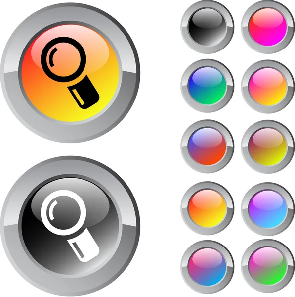 Zoom bouton rond multicolore . — Image vectorielle