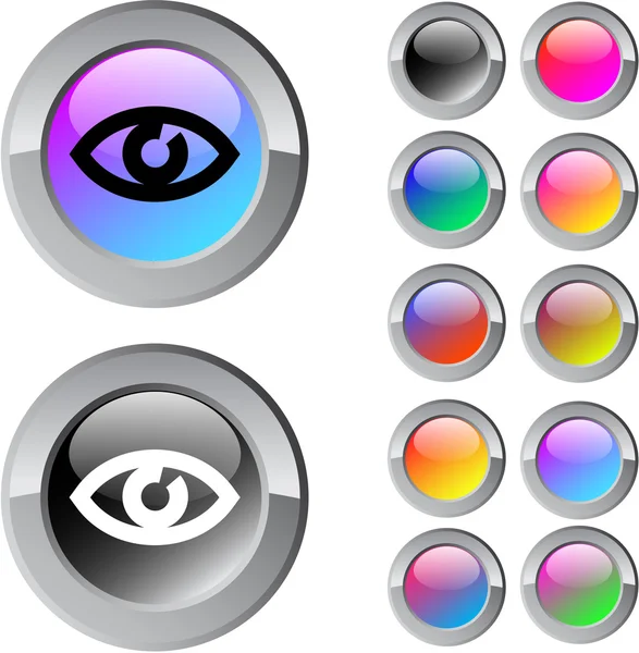 Eye multicolor runda knappen. — Stock vektor