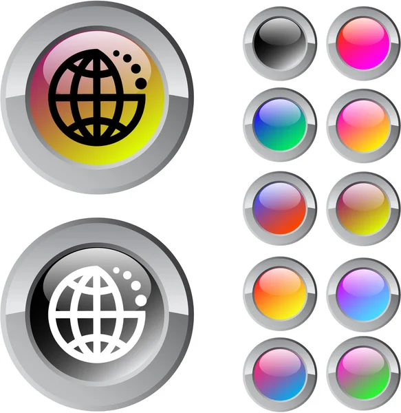 Многоцветная круглая кнопка . — стоковый вектор