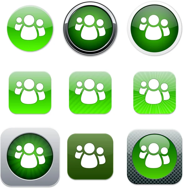 Forum green app icons. — Stock Vector