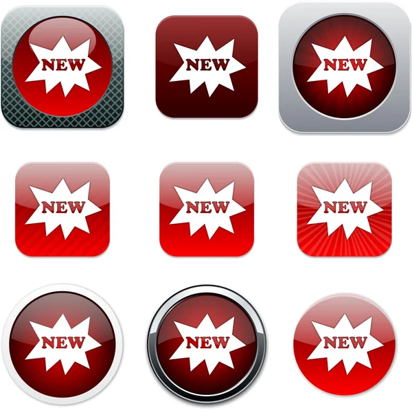 Nové červené app ikony. — Stockový vektor