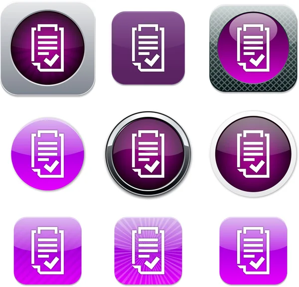 Formulier paarse app pictogrammen. — Stockvector