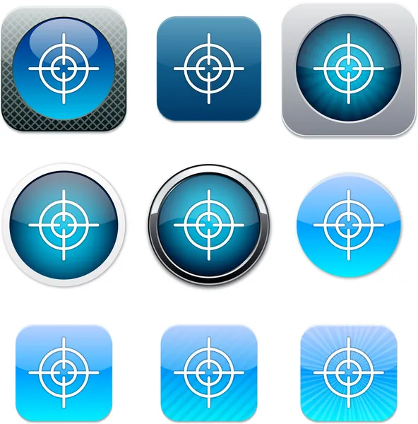 Gezicht blauw app pictogrammen. — Stockvector