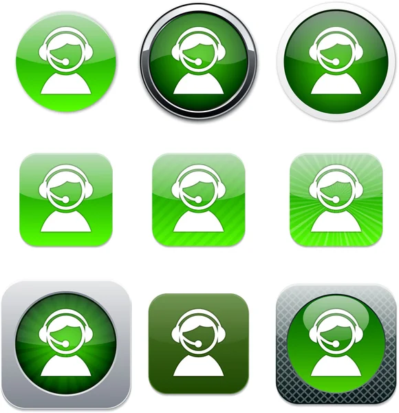 Üzemeltető zöld app-ikonok. — Stock Vector