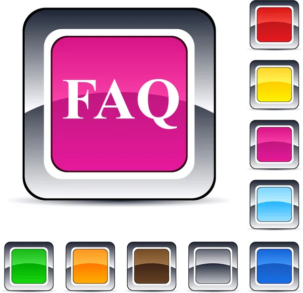 Τετράγωνο κουμπί FAQ. — Διανυσματικό Αρχείο
