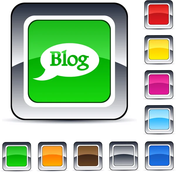 Blog bouton carré . — Image vectorielle