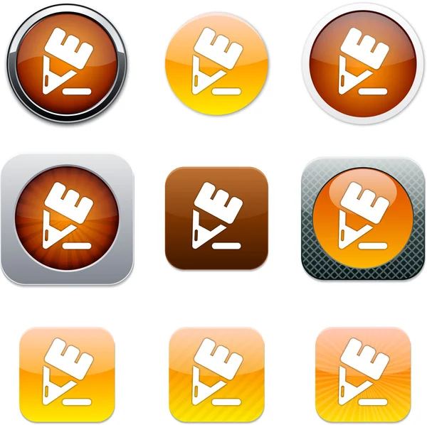 Pencil orange app icons. — Stock Vector