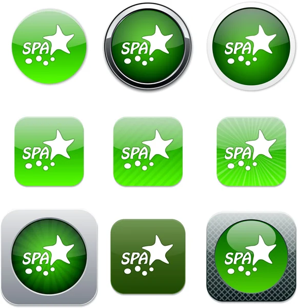 Spa green app icons. — Stock Vector